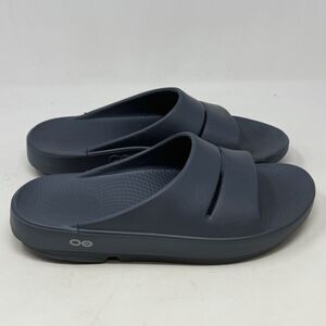 Oofos Ooahh Luxe Slides Sandals Womens 8 Blue Comfort Cushioned Recovery Shoes